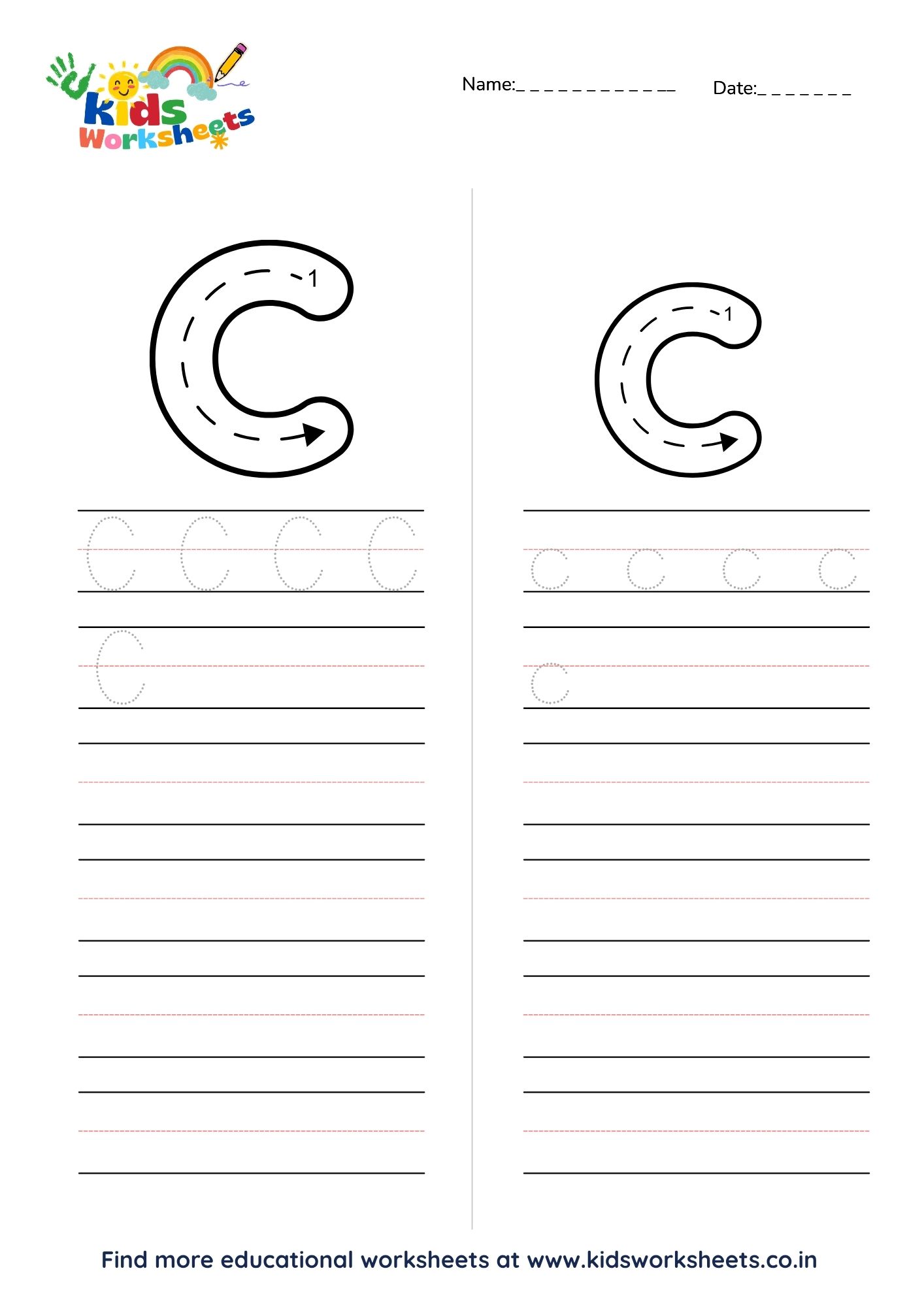 Alphabet C Tracing Worksheet preview