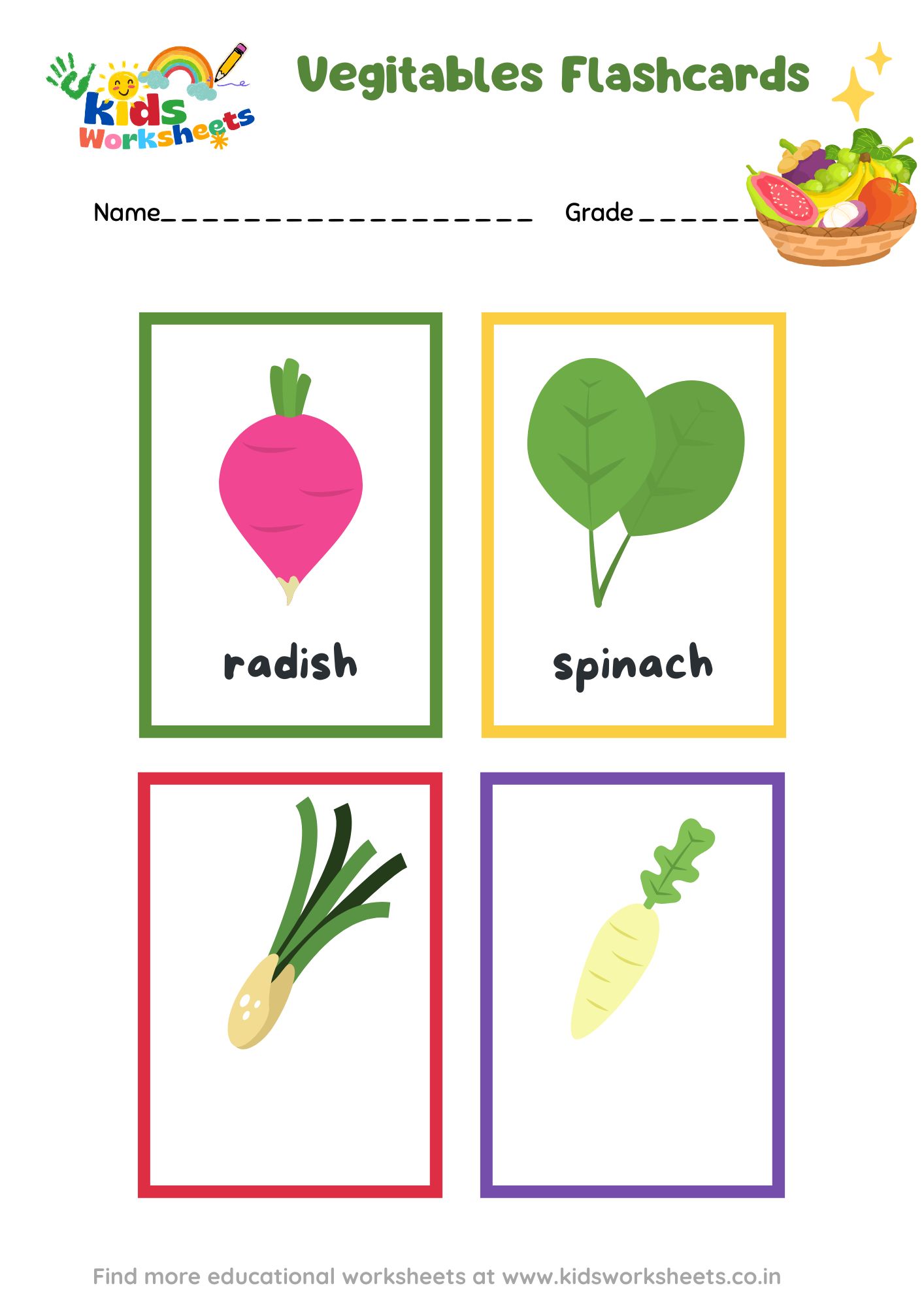 Vegetable Flashcards 4 preview