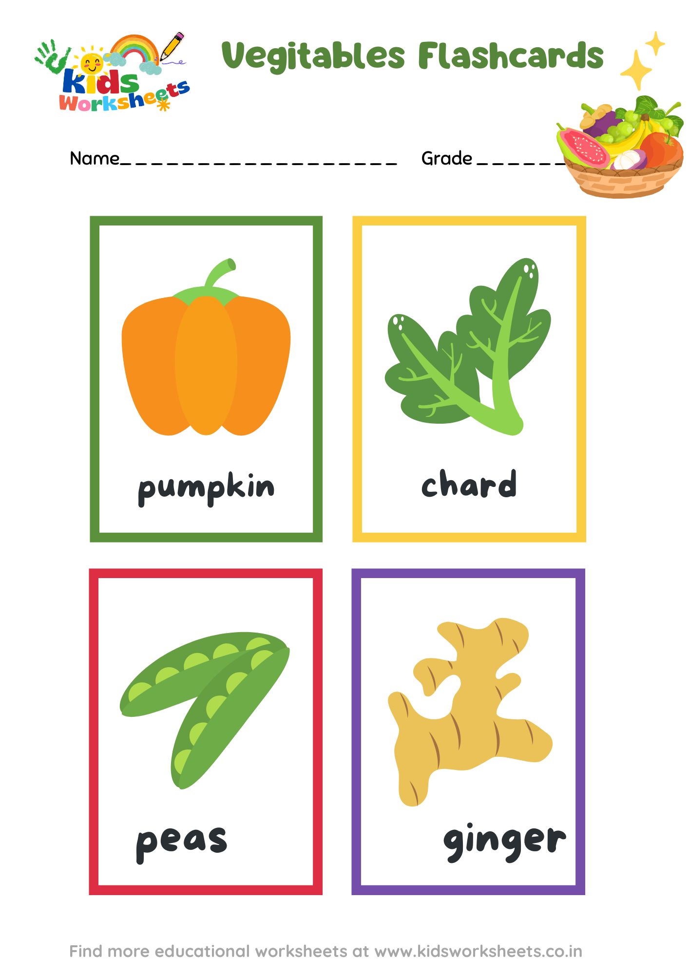 Vegetable Flashcards 8 preview