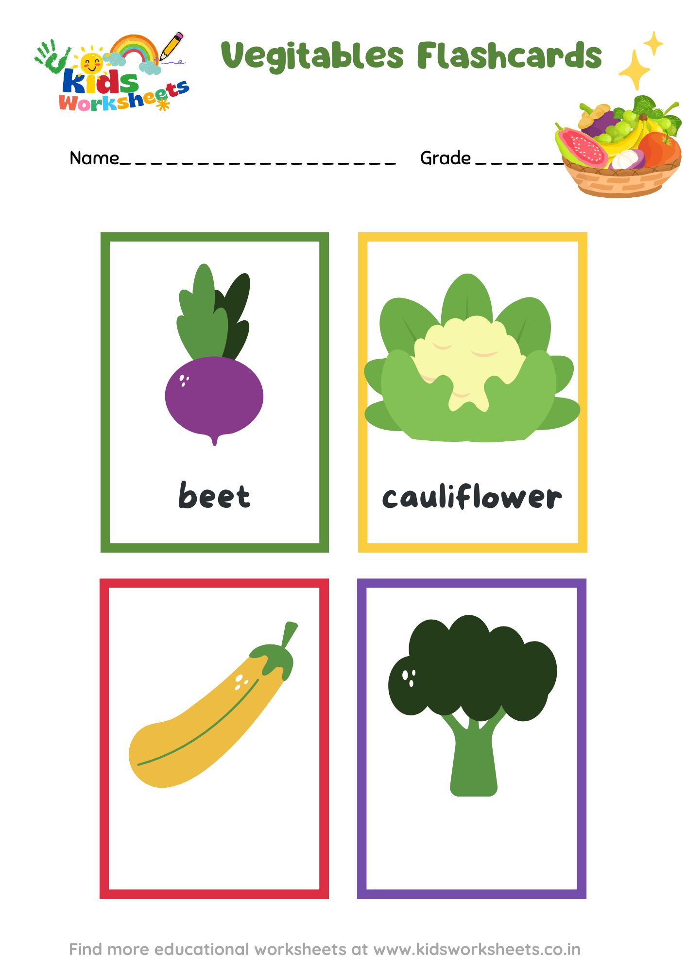 Vegetable Flashcards 9 preview