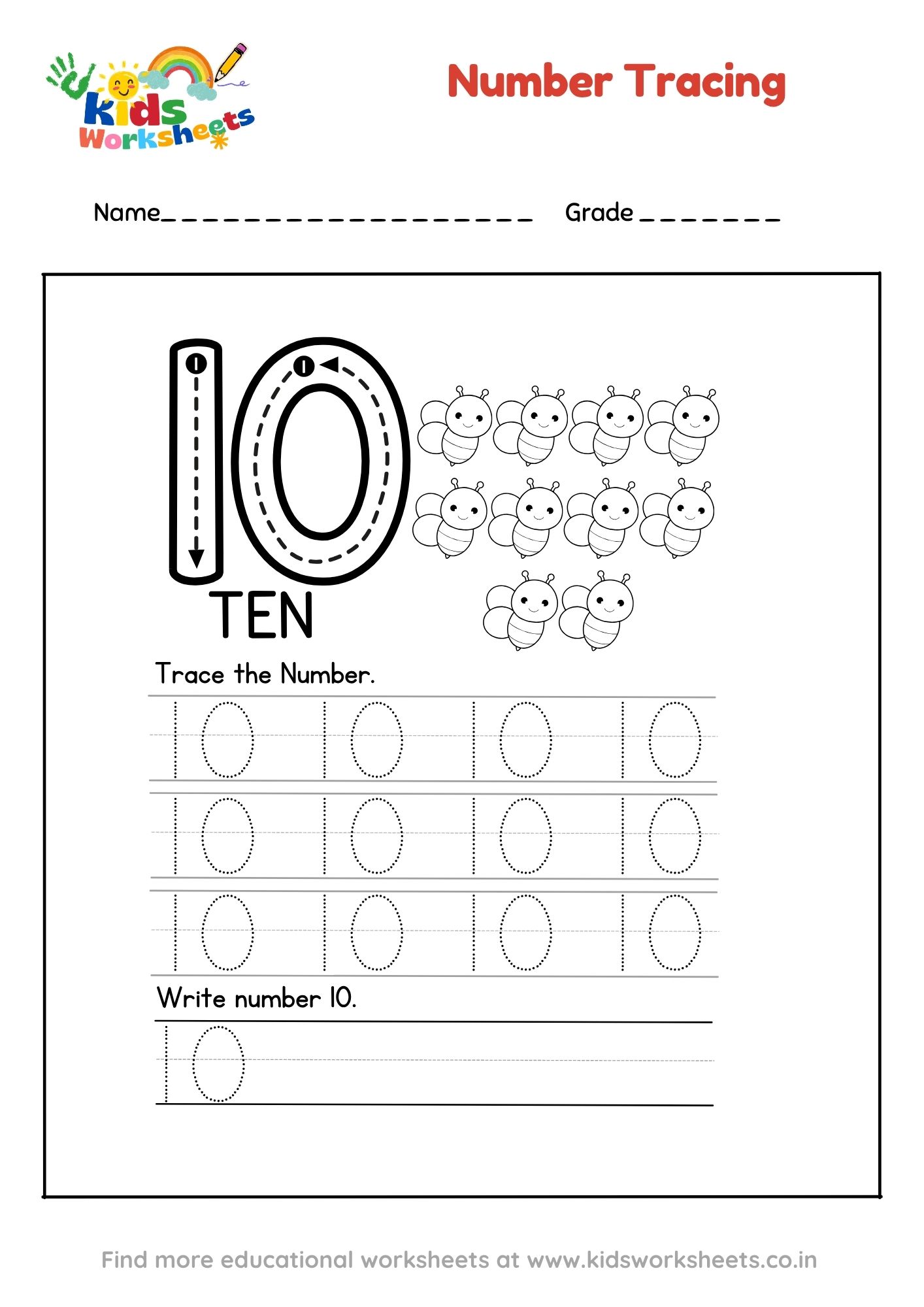 Numbers Tracing 10 preview