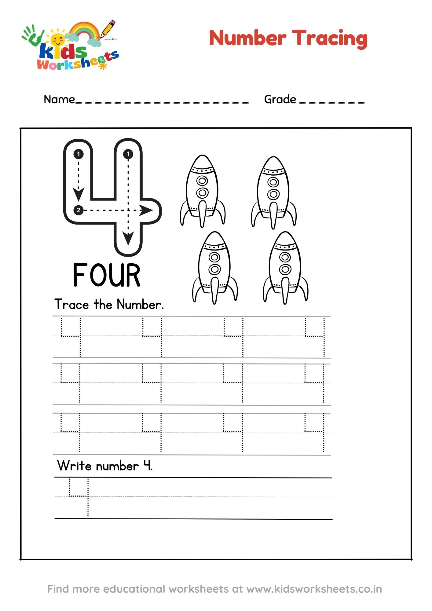 Numbers Tracing 4 preview
