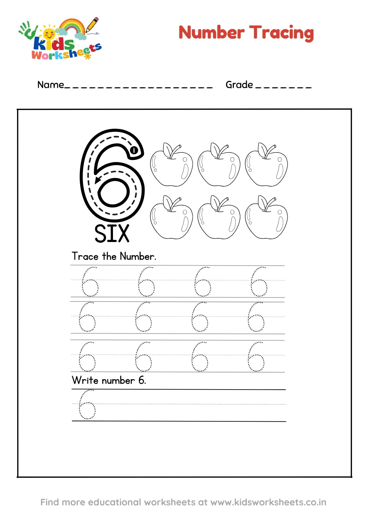 Numbers Tracing 6 preview