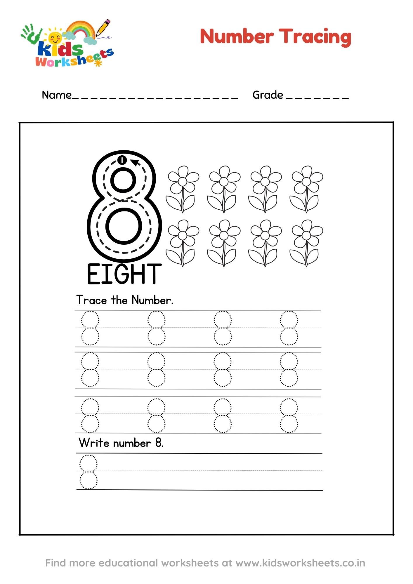 Numbers Tracing 8 preview
