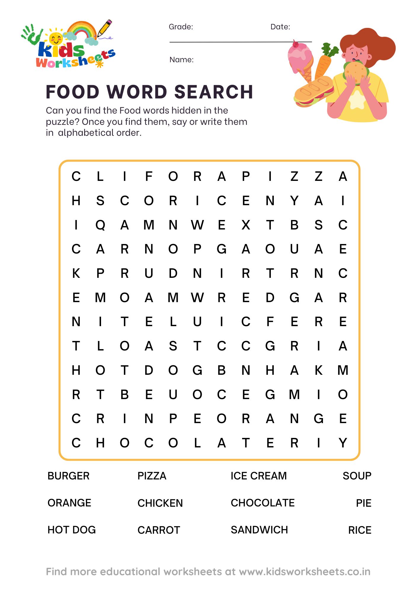 Word Search - Food preview