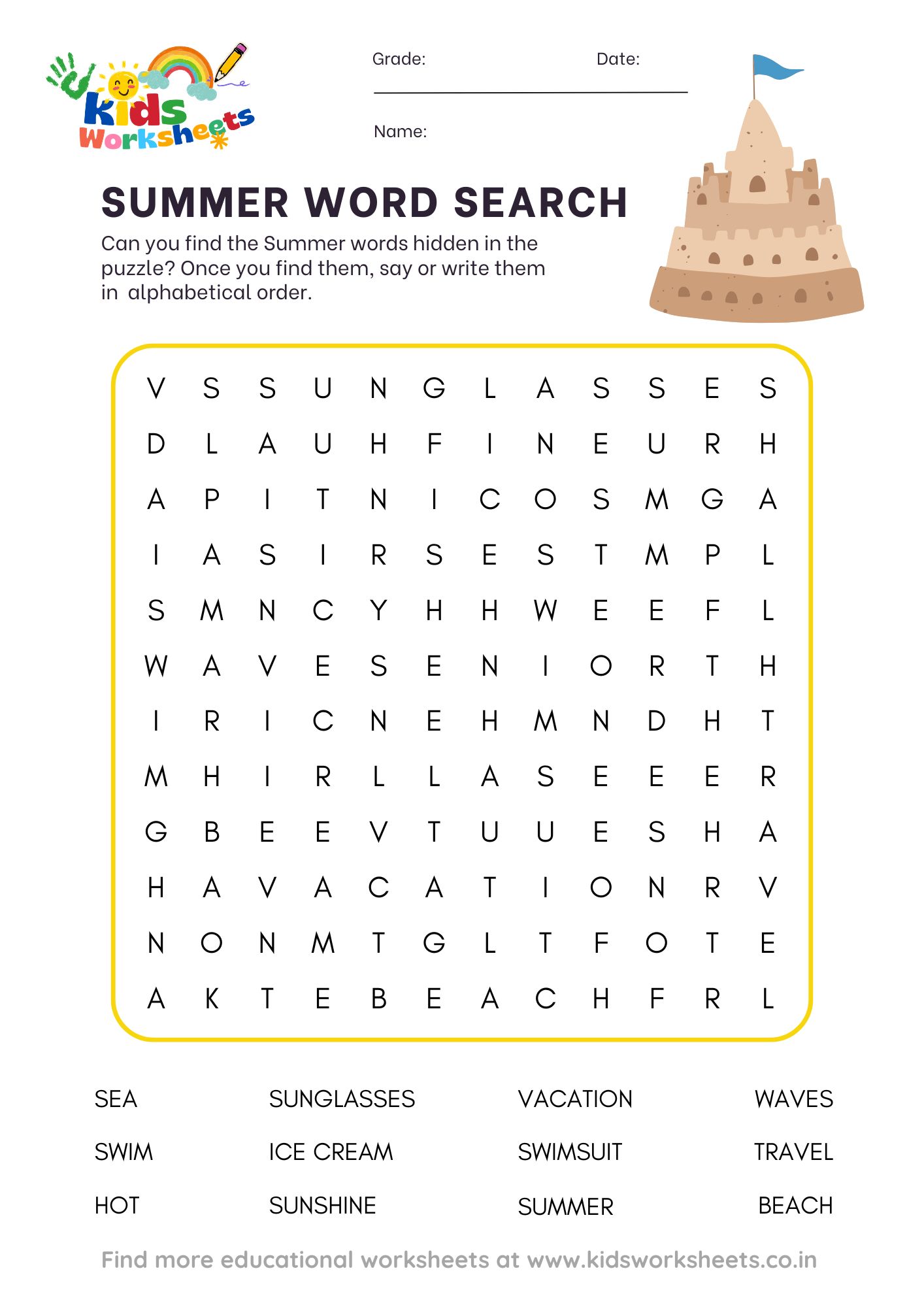 Word Search - Summer preview